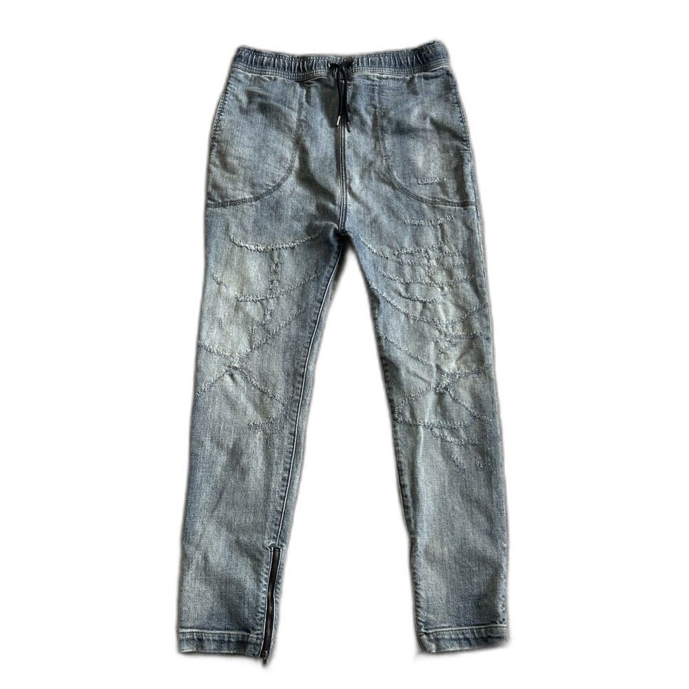 I Love Ugly Jeans Mens Large Hi Stranger Pull On Stretch Denim HipHop Skinny